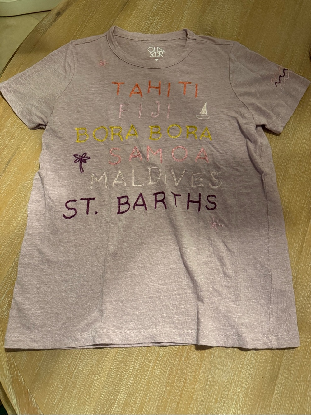 Women’s Lavender Graphic Tee - Tahiti St. Barths Print